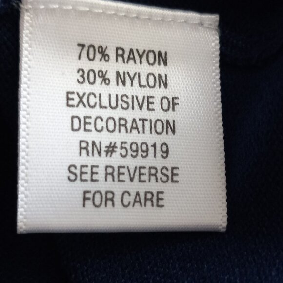 Elegance Personified: Apt. 9 L Navy Textured Blouse w/ Delicate  Dentelle Detail - Picture 6 of 6